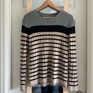 Slim-fit striped knitted sweater